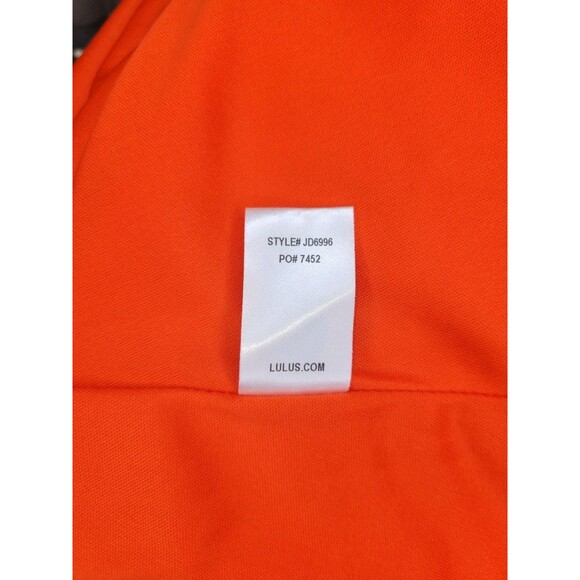 Lulus Coral Red Cocktail Midi Dress Womens LG Stretch V Neck Sexy Elegant Classy - Picture 14 of 14